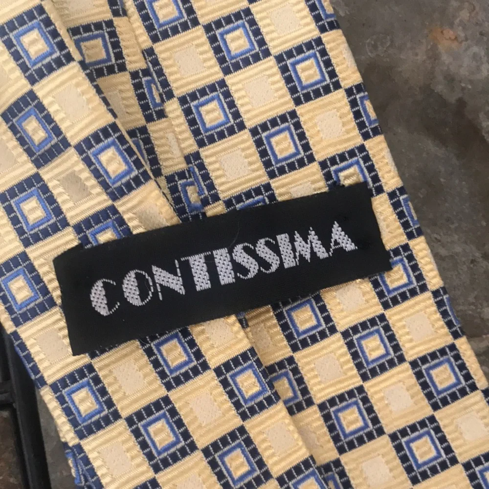 Contissima silk tie‎ yellow and blue